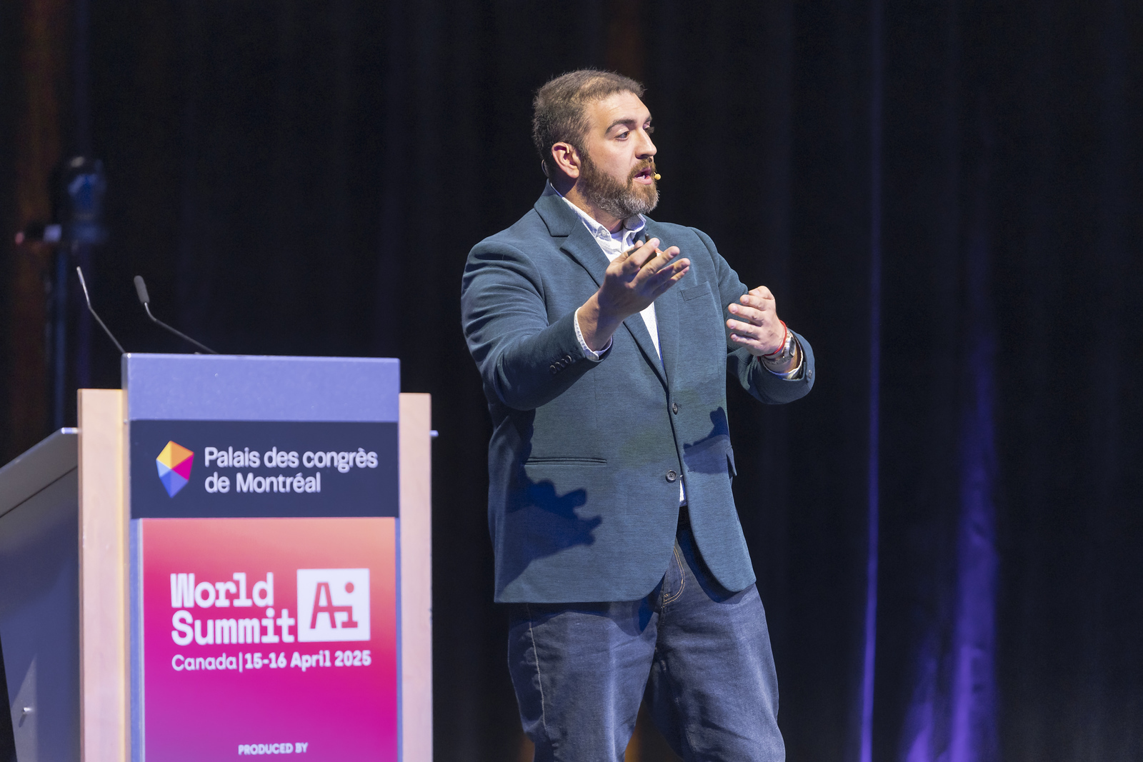Rob Petrosino speaking at World Summit AI, Montréal, 2025