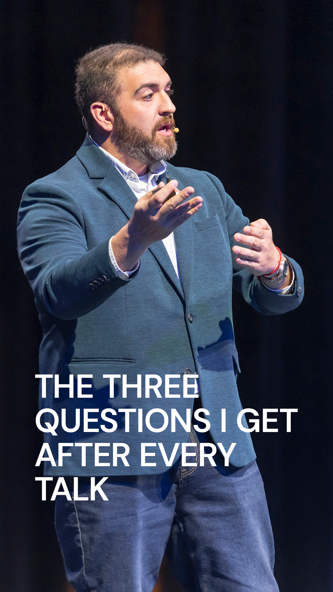 Rob Petrosino answering the three questions he hears after every talk