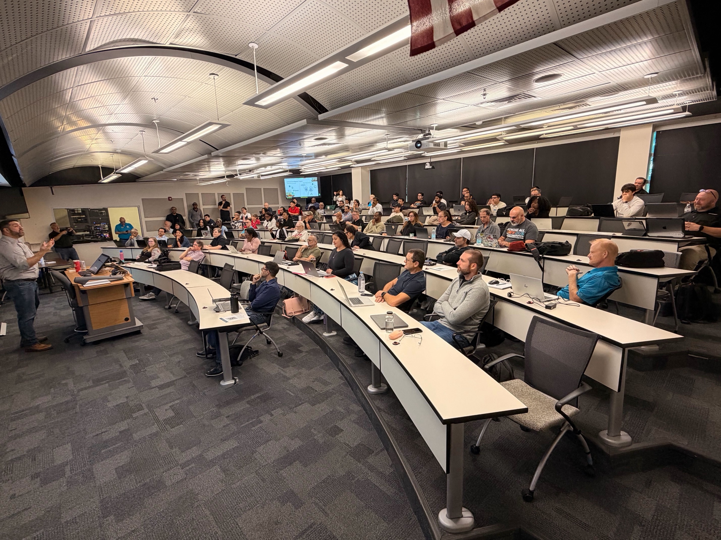 Rob Petrosino presenting in a lecture theatre